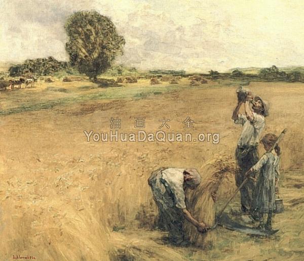 Drinking harvester has the gourde - 莱昂·奥古斯汀·莱尔米特